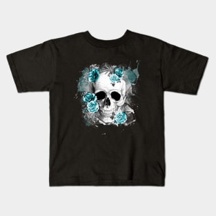 Sage Tribe floral Skull With roses Kids T-Shirt